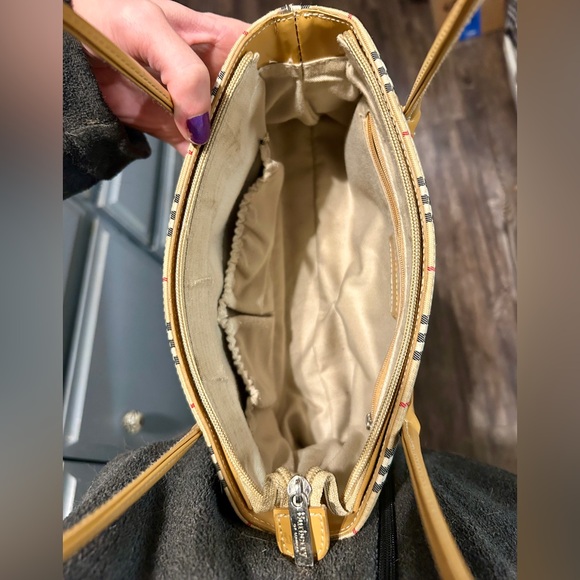 BURBERRY BLUE LABEL Nova Check Plaid Shoulder Bag Canvas Leather Tan Black Red - Picture 13 of 16